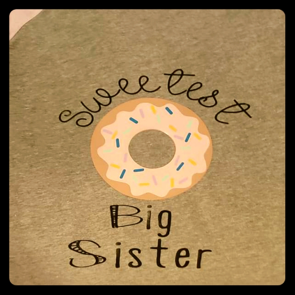 Big Sister donut themed t-shirt